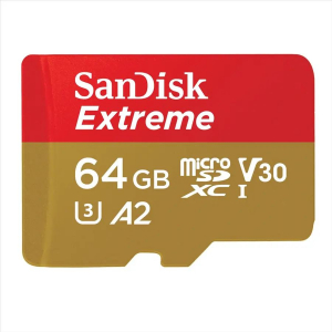 64GB microSDXC Sandisk Extreme CL10 A2 V30 + adapter (SDSQXAH-064G-GN6MA / 121585)
